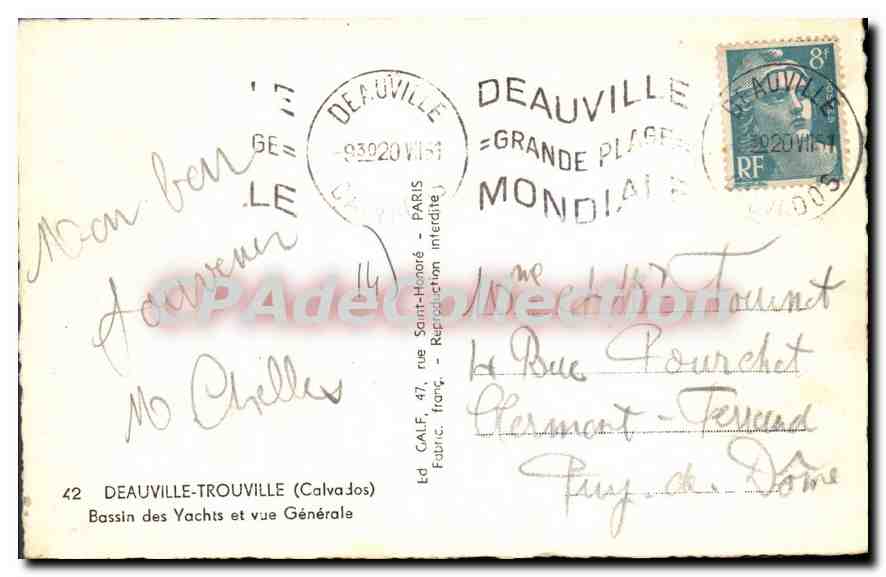 CPA Deauville Trouville Bassin Des Yachts Et Vue Generale — Rückseite
