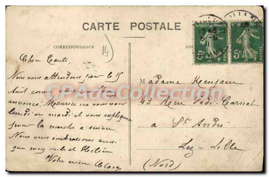 CPA semaine d'aviation Trouville Deauville Martinet Et Latham Au Dessus De La foule — Verso