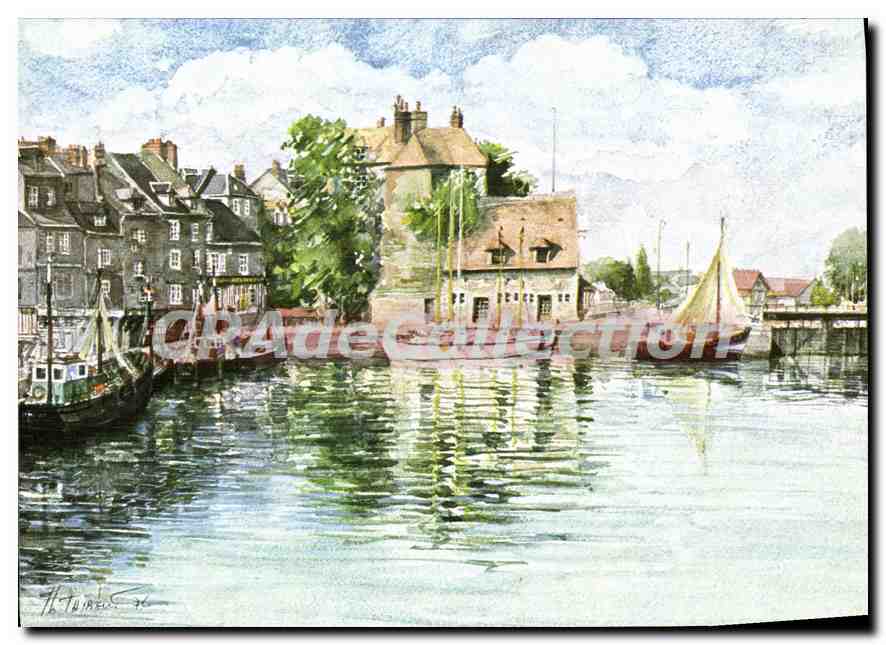 Le Vieux Bassin — Honfleur — Aquarelle de Jean Louis Thibaut