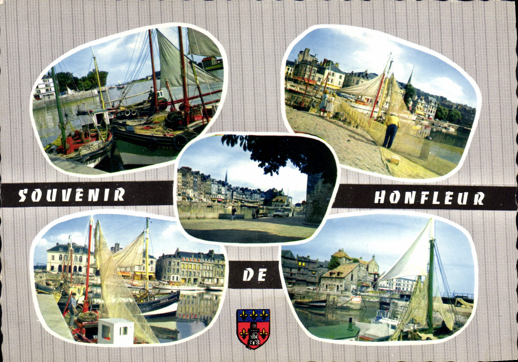 HONFLEUR — Vue du port avec bateaux à voile — Éditions « La Cigogne »