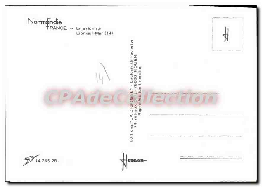 Luftbild von Lion-sur-Mer — Normandie — Editions 'LA CIGOGNE' — Rückseite