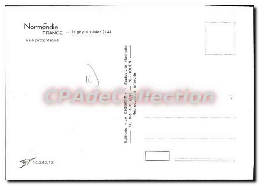 Isigny-sur-Mer — Ansicht eines pittoresken Dorfes — Editions LA CIGOGNE — Rückseite