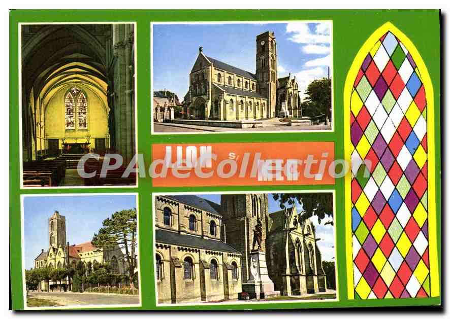 Lion-sur-Mer — Église, clocher roman et chœur du XIIIe siècle — Éditions Hachette, Rouen