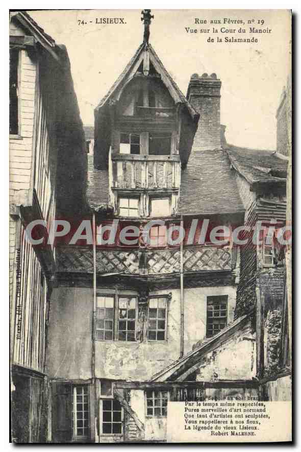 Lisieux - Vue sur la Cour du Manoir de la Salamande - Rue aux Fèvres, n°19 - Éditeur Romain, n°74