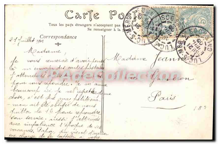 Lug-sur-Mer (Calvados) — Die Strandpromenade und der Deich — Verlag Piot, n° 333 — Rückseite