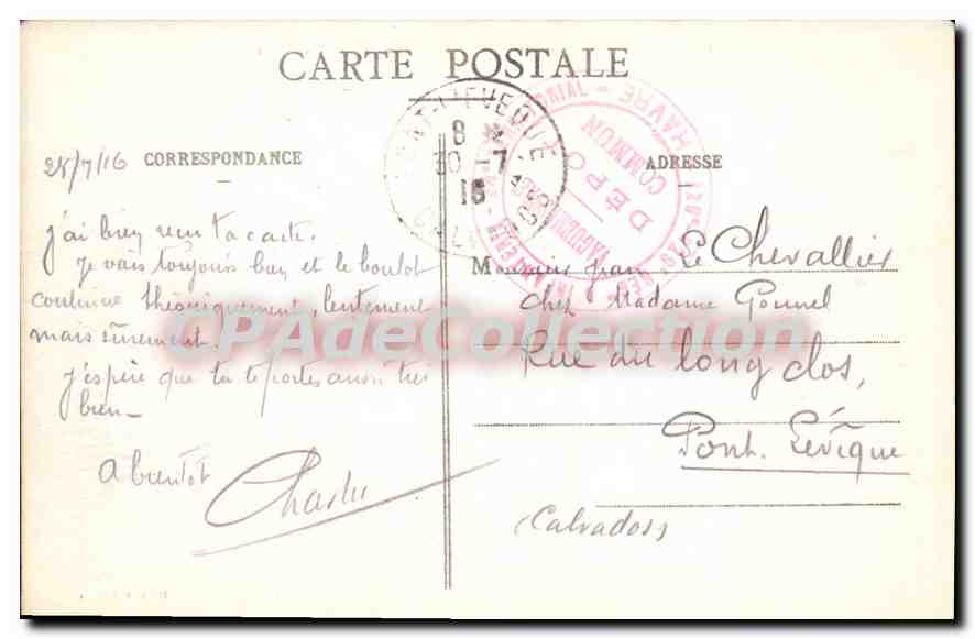 PONT-L'ÉVÈQUE. - Un coin de la rue de Geôle et la Sous-Préfecture — éditeur Allier, n° de série non visible — Reverso
