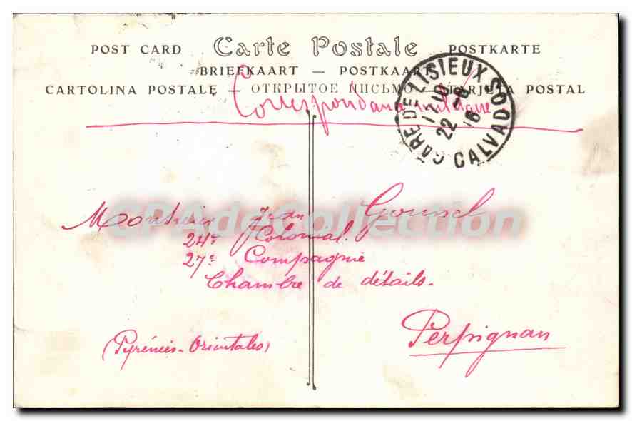 CPA Pont L'Eveque Vue Generale De La nouvelle route de Lisieux — Rückseite