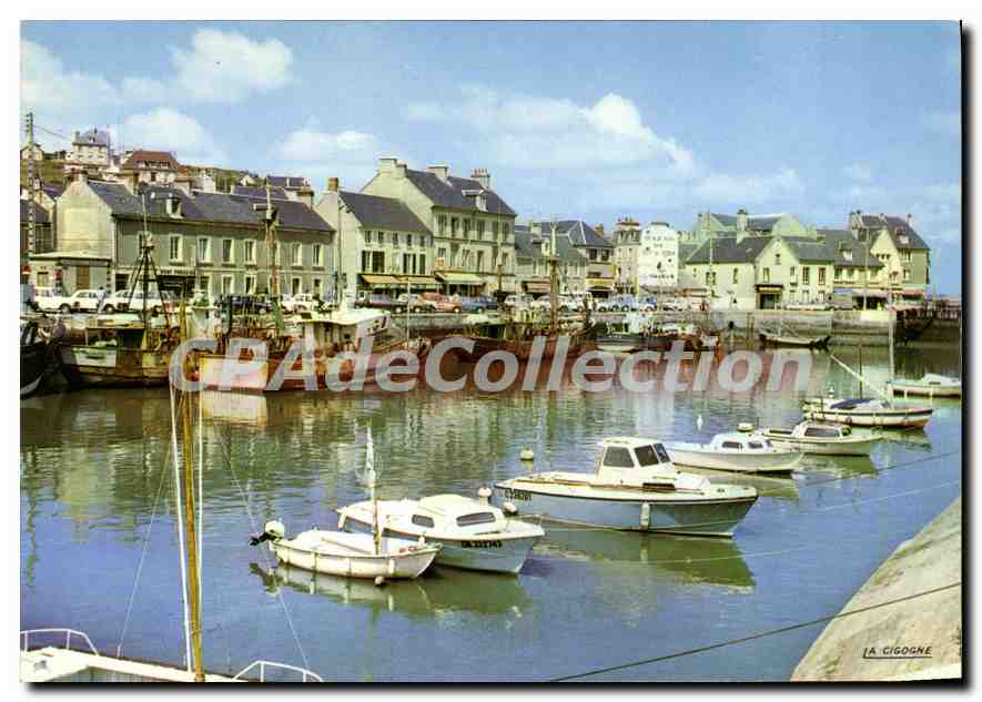 Port en Bessin — Vue du port avec bateaux — Édition La Cigogne, Broussard Hachette, St-Rouen