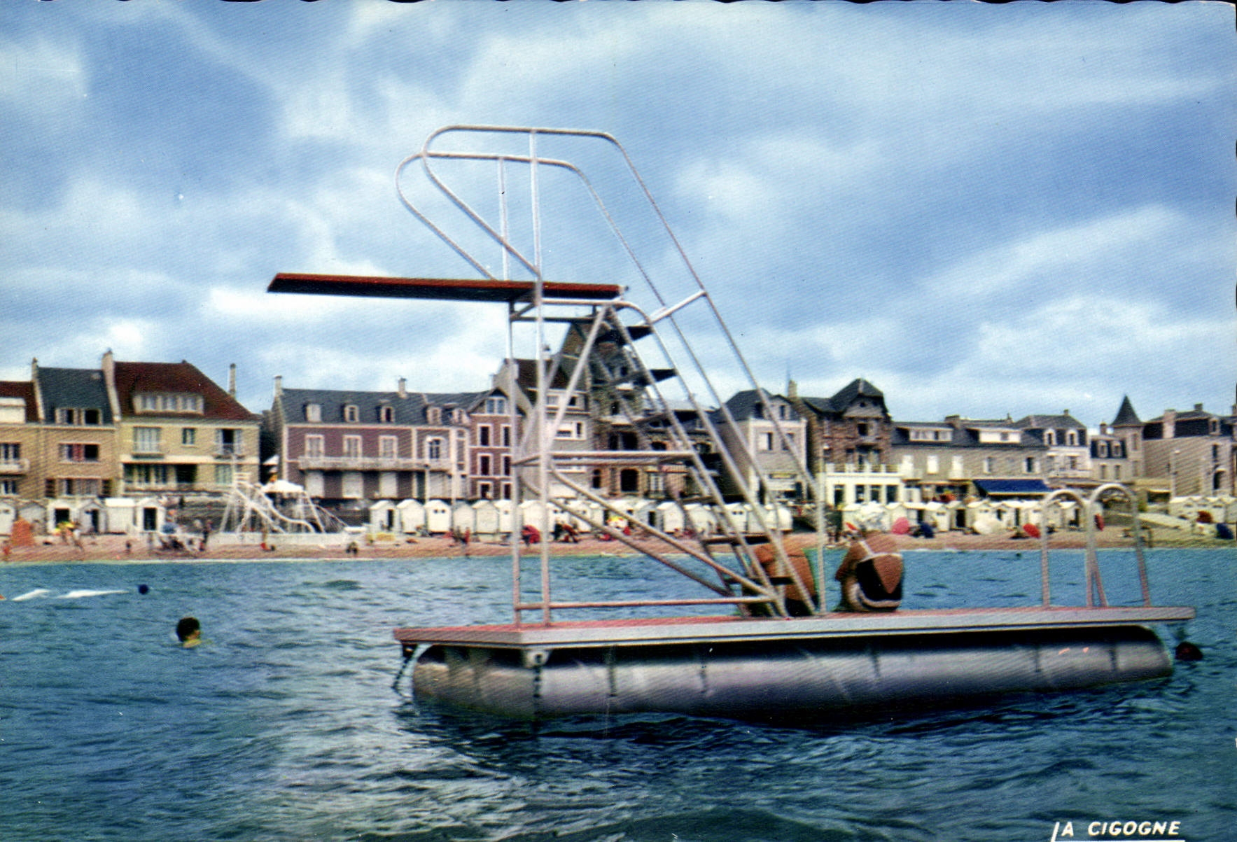 CPSM Saint Aubin Sur Mer Vue Du Plongeoir