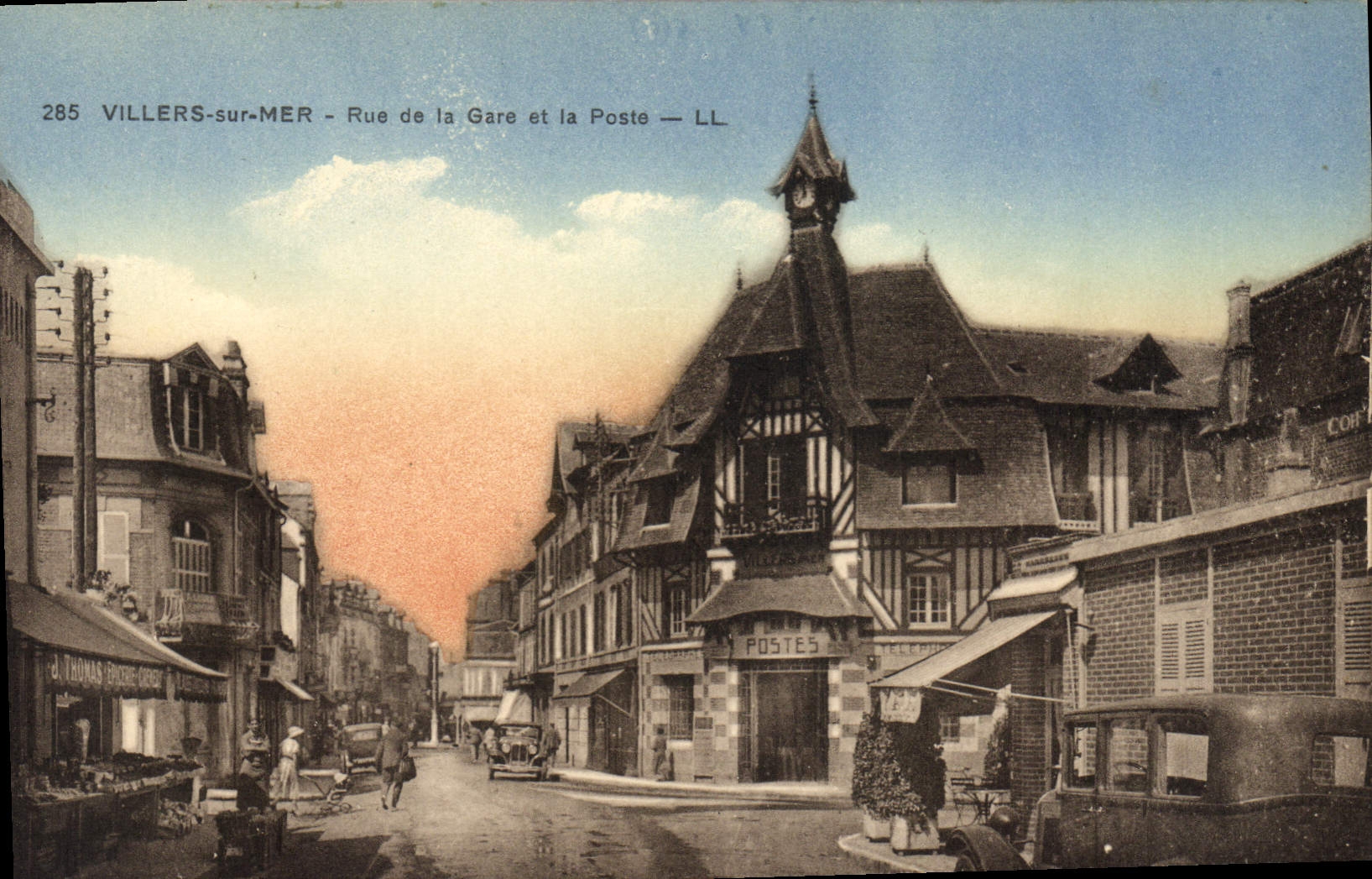 VILLERS-sur-MER - Rue de la Gare et la Poste — LL