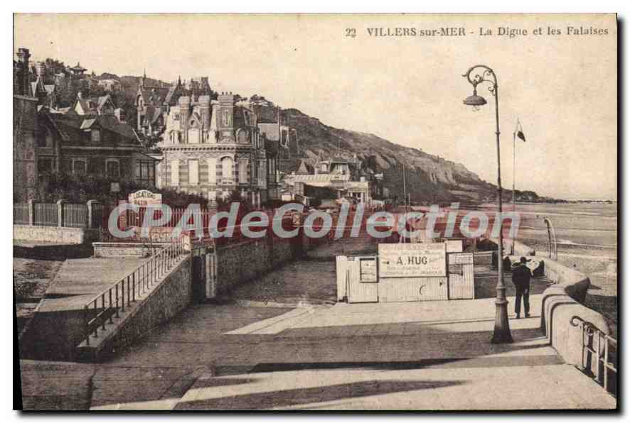 Villers-sur-Mer — La Digue y las Falaises — Editor A. Hug, n°22