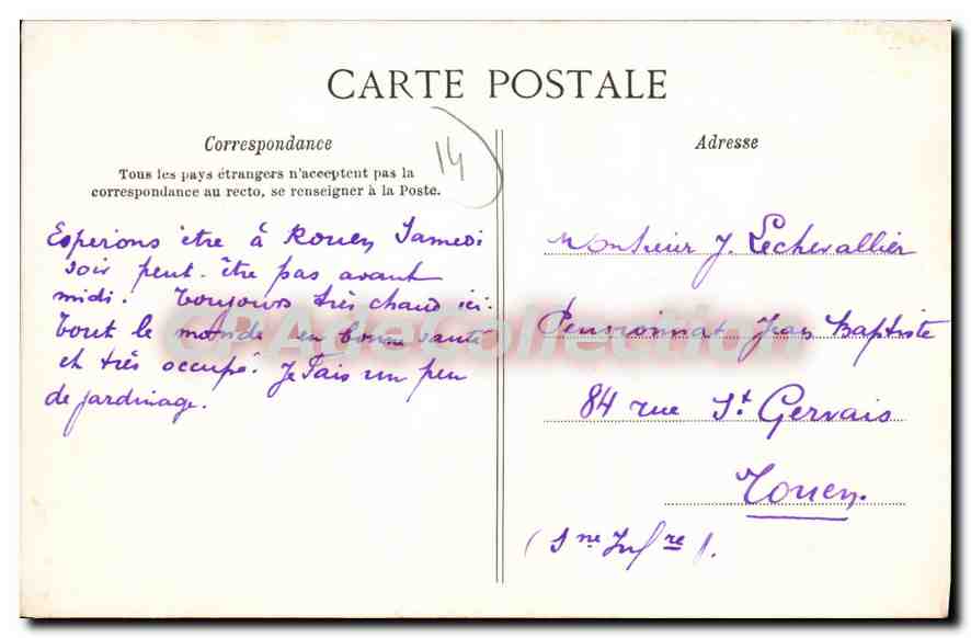 Villers-sur-Mer — Sur la colline — La C.P.A. n°3053 — Verso