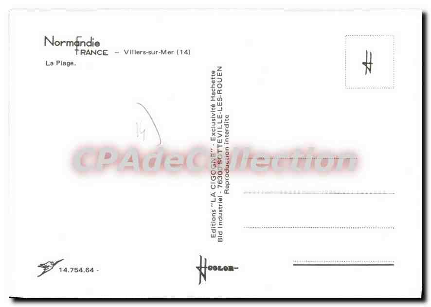 Villers-sur-Mer — La Plage — Edizioni 'LA CIGOGNE' — Verso