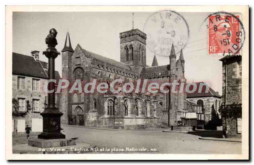 Vire - L'église N.D. et la place Nationale - n°26