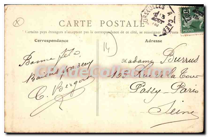 Bernières-sur-Mer (Calvados) — Die Badezeit — B. F., Paris, n°11 — Rückseite