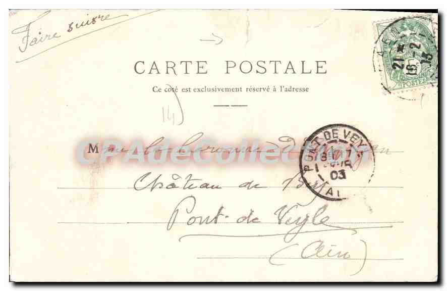 Mädchen aus Caen — Normandie — Antike Ansichtskarte nach Paris, n°30 — Rückseite