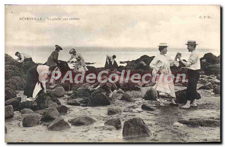 CPA Benerville La Peche Aux Crabes