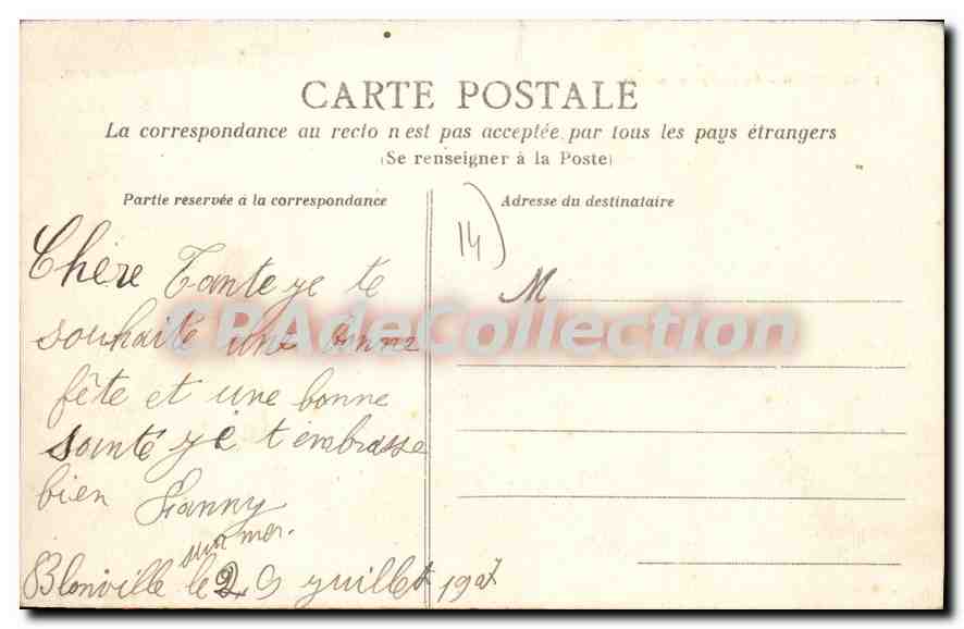 CPA Benerville La Peche Aux Crabes — Rückseite
