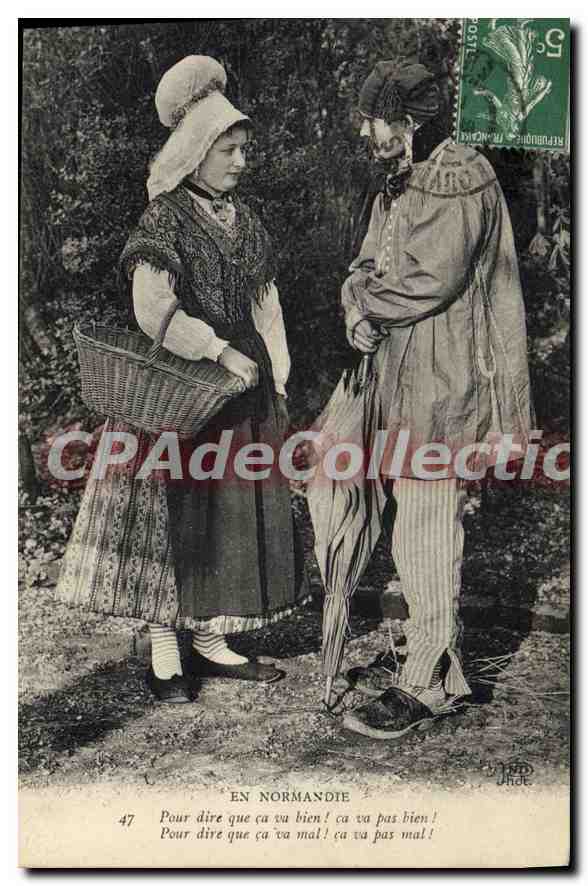 In der Normandie — Zwei Personen in traditioneller Kleidung — Verlag J.P. n°47
