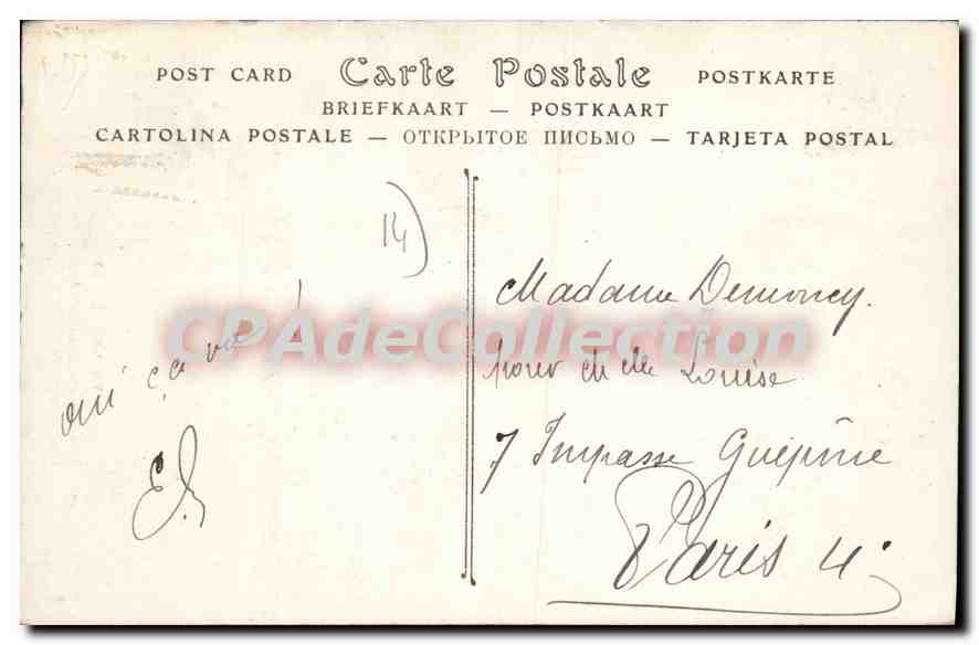 In der Normandie — Zwei Personen in traditioneller Kleidung — Verlag J.P. n°47 — Rückseite