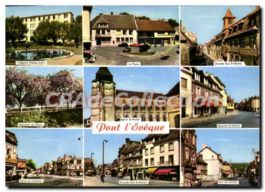 CPSM Pont L'Eveque hopital la poste rue de Launay