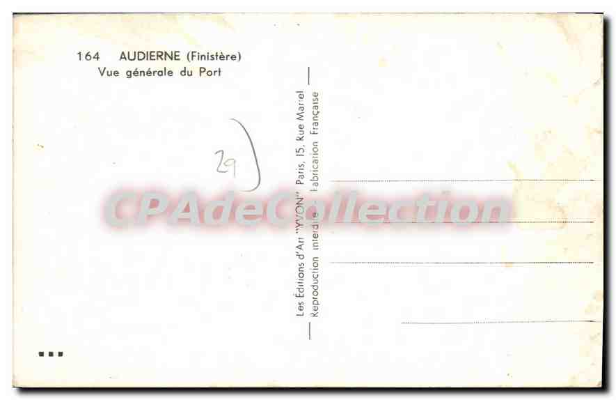 CPA Audierne Vue Generale Du Port — Verso
