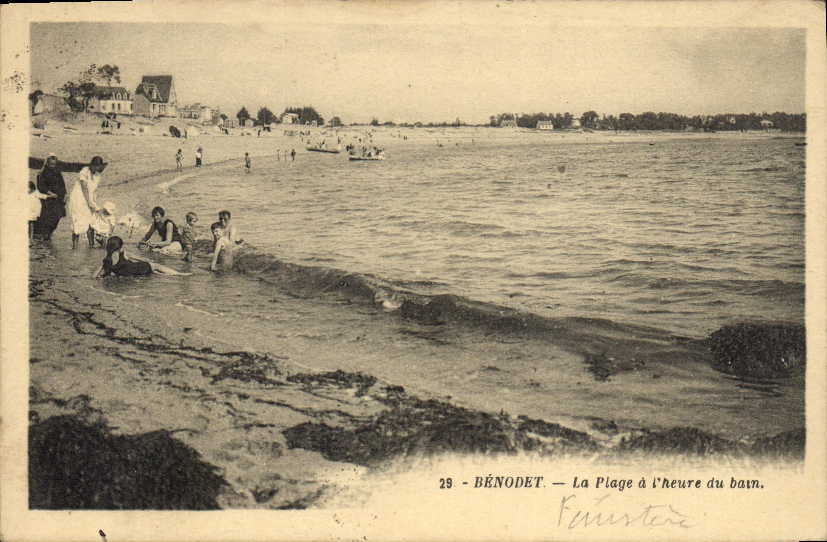 CPA Benodet La Plage A I'Heure Du Bain
