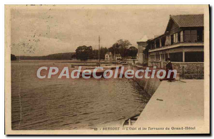CPA Benodet L'Odet Et Les Terrasses Du Grand Hotel