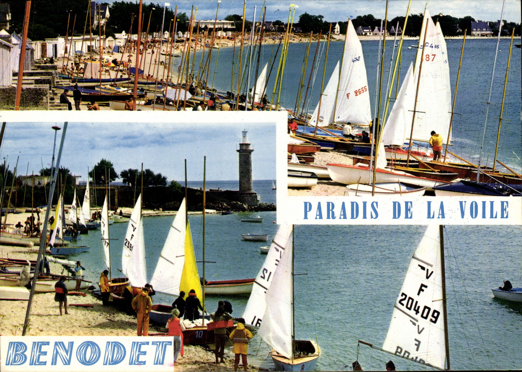 CPSM Benodet La Plage Le Club nautique Et La Plage Du Phare