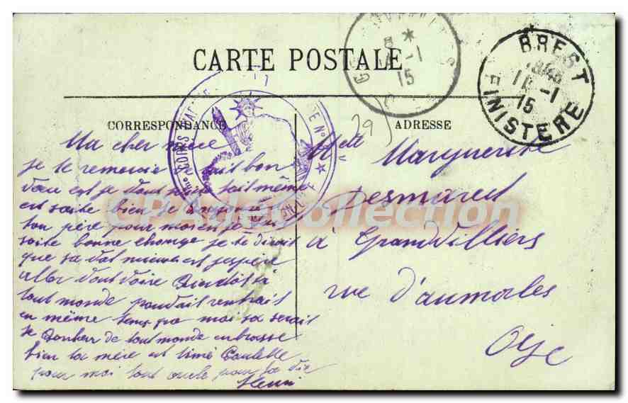 CPA Brest Prise Des Glacis Vers La Place Des Portes — Verso