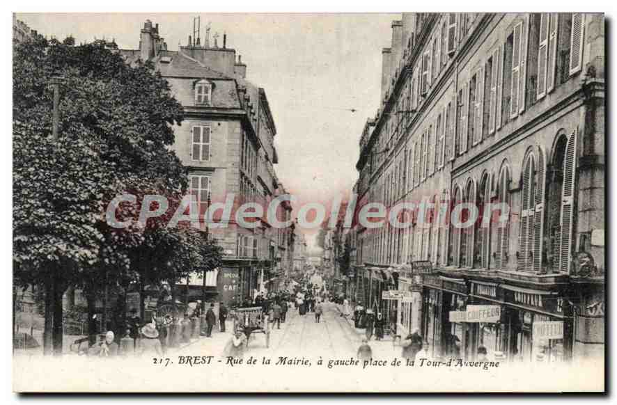 CPA Brest Rue De La Mairie A Gauche Place De La Tour D'Auvergne