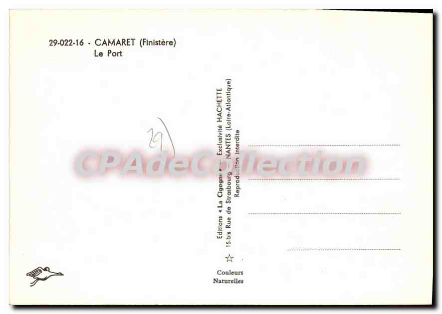 CPSM Camaret Le Port — Rückseite