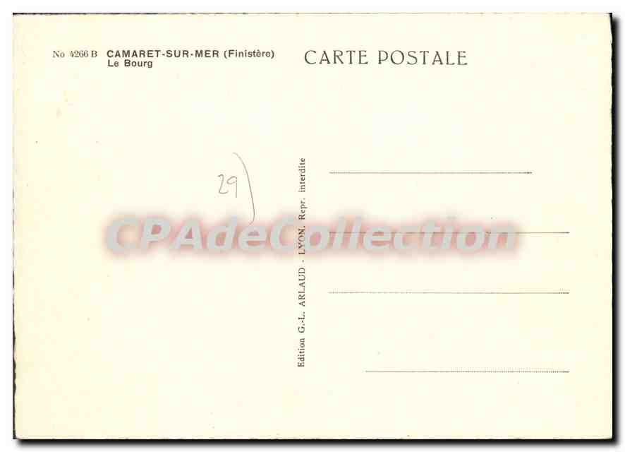 CPSM Camaret Sur Mer Le Bourg — Rückseite