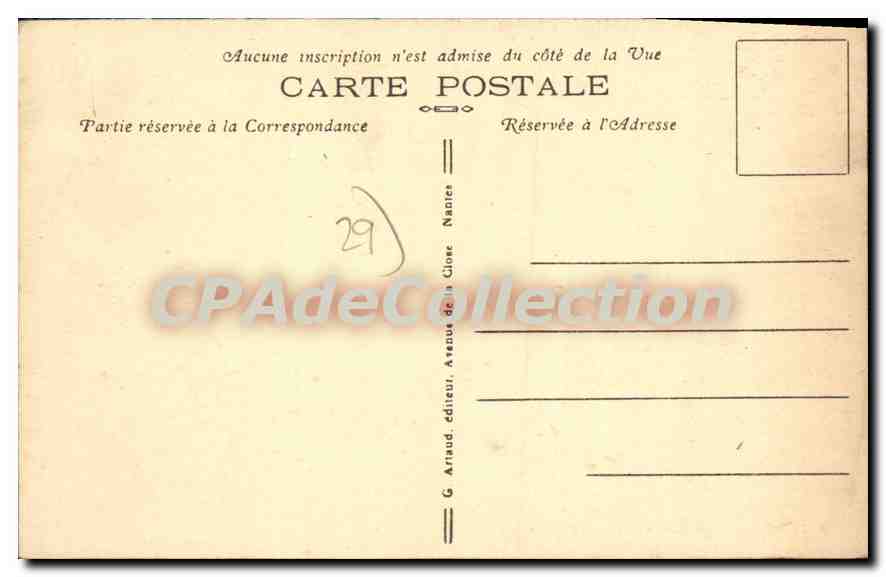 CPA Concarneau Chateau Keriolé Entree De La Chapelle — Verso