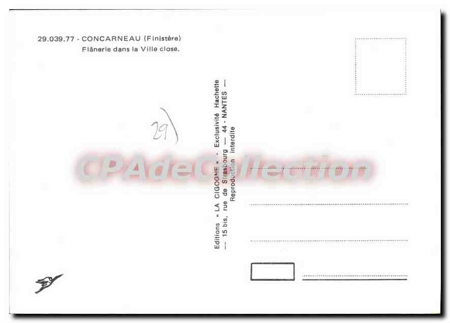 CPSM Concarneau Flanerie Dans La Ville Close — Verso