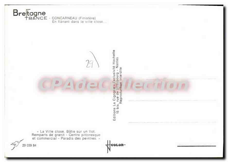 CPSM Concarneau En Flanant Dans La Ville Close — Verso