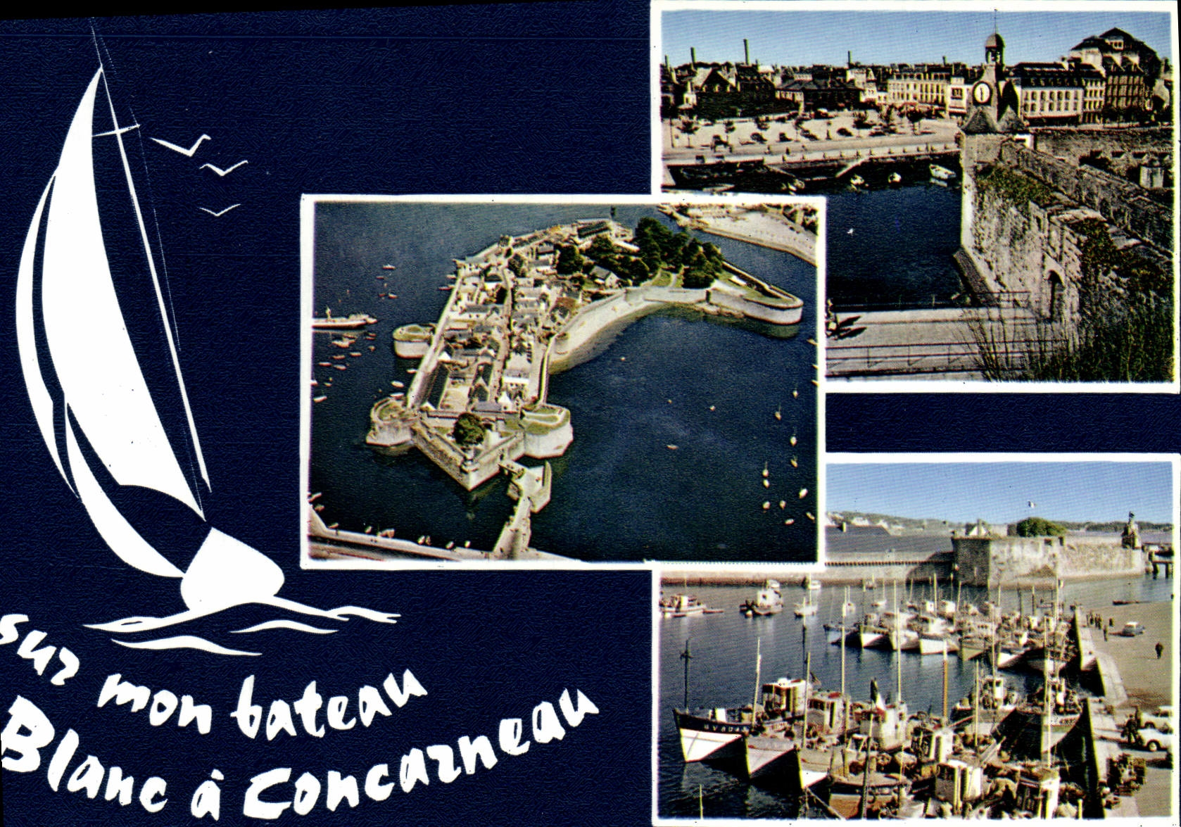 CPSM Concarneau Vue Prise De La Ville Close Vue Aerienne