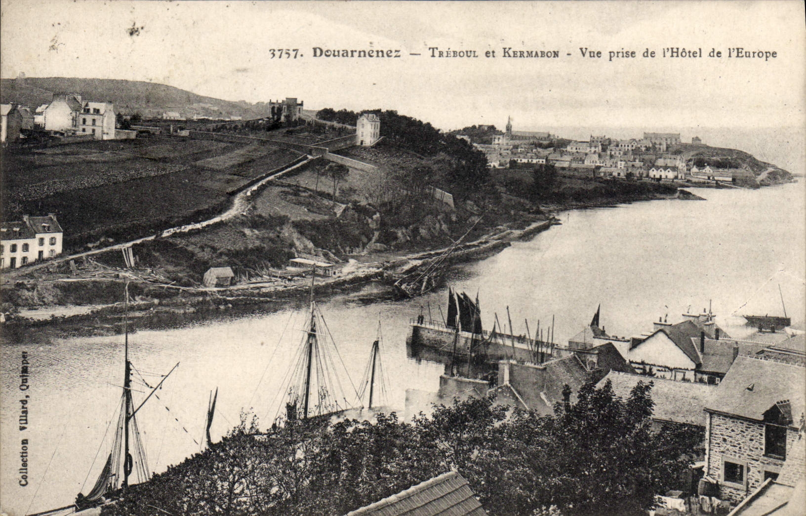 CPA Douarnenez Tréboul Et Kermabon Vue Prise De I'Hotel De I'Europe