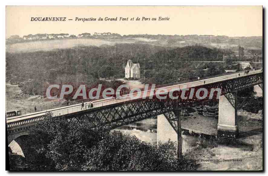 CPA Douarnenez Perspective Du Grand Pont Et De Pors Au Eostic