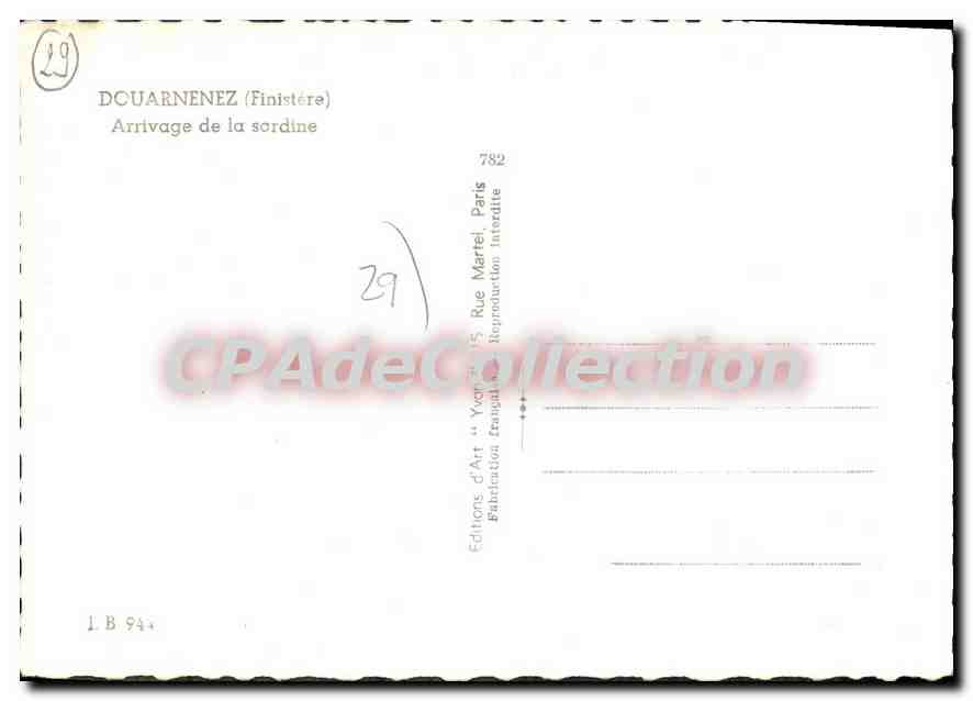 CPSM Douarnenez Arrivage De La Sardine — Rückseite