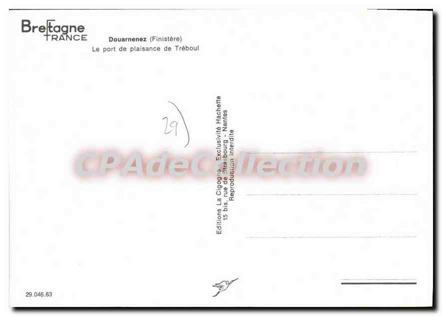 CPSM Douarnenez Le Port De Plaisance De Treboul — Verso