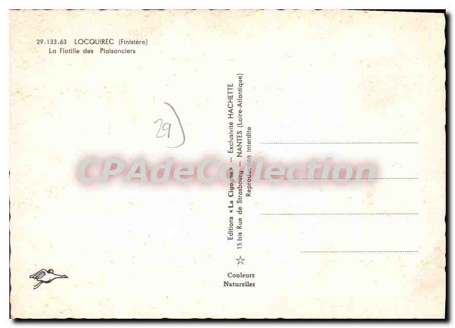 CPSM Locquirec La flotille des plaisanciers — Verso