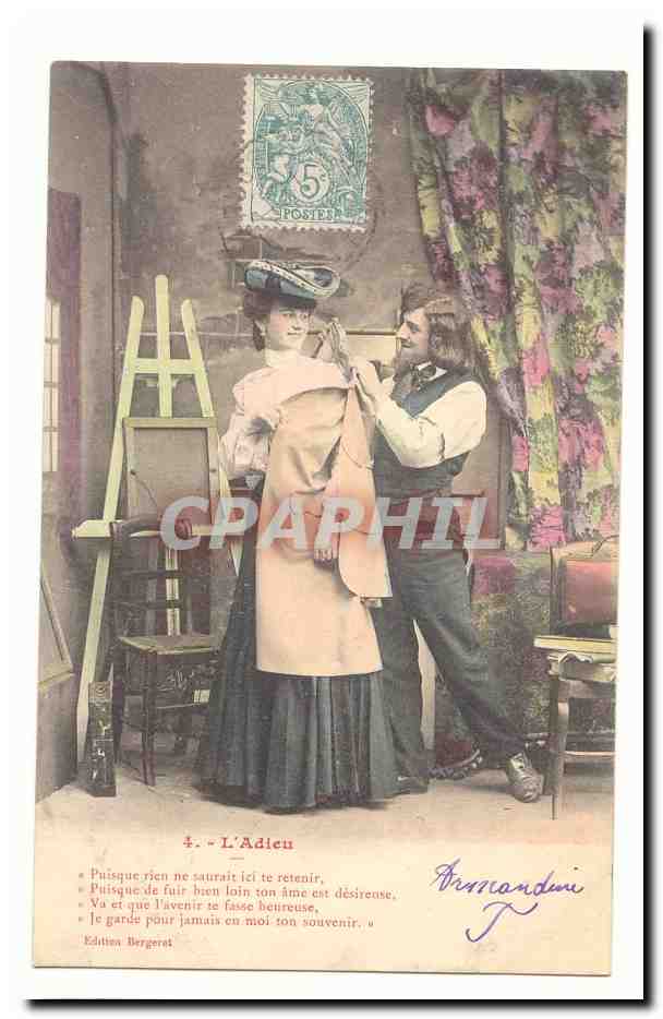 CPA Couple l'adieu Fantaisie