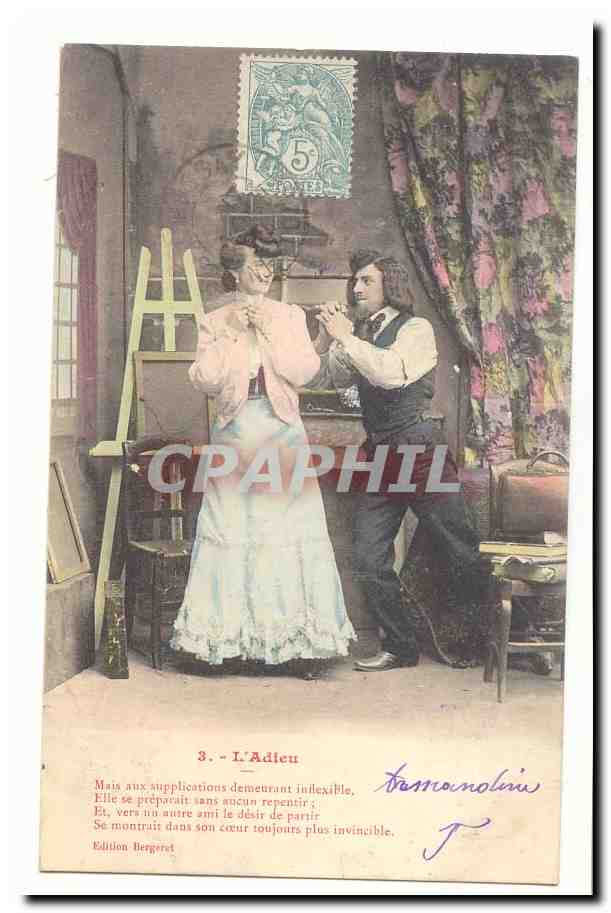 CPA Couple l'adieu Fantaisie
