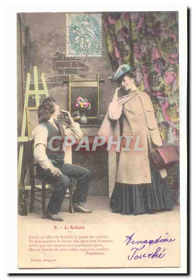 CPA Couple l'adieu Fantaisie