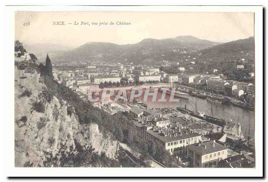 NICE — Le Port, vue prise du Château — éditeur Graphiphil, n° 478