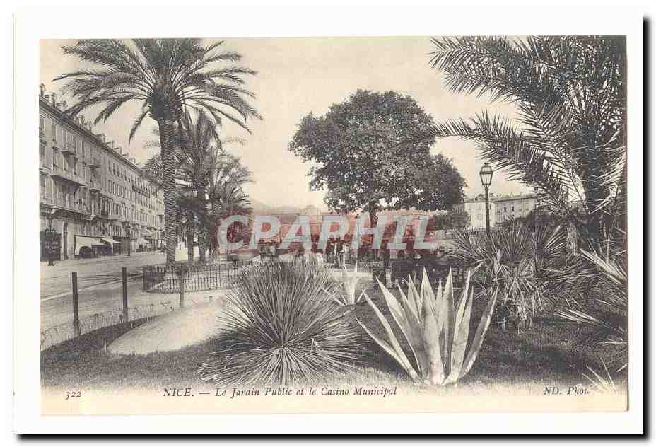 Nice CPA Le jardin public et le casino municipal