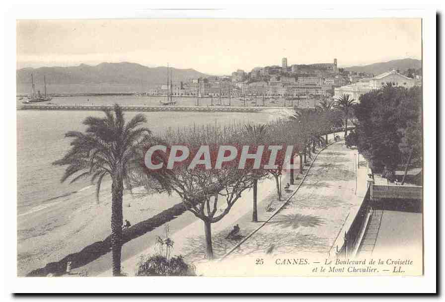 Cannes CPA Le boulevard de la Croisette et le Mont Chevalier