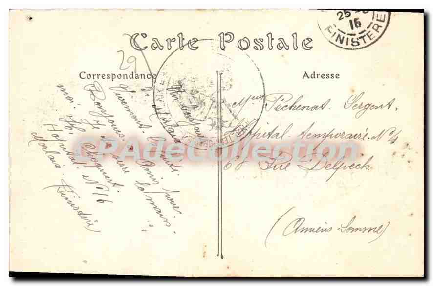CPA Morlaix Rue Ange De Guernisac — Rückseite