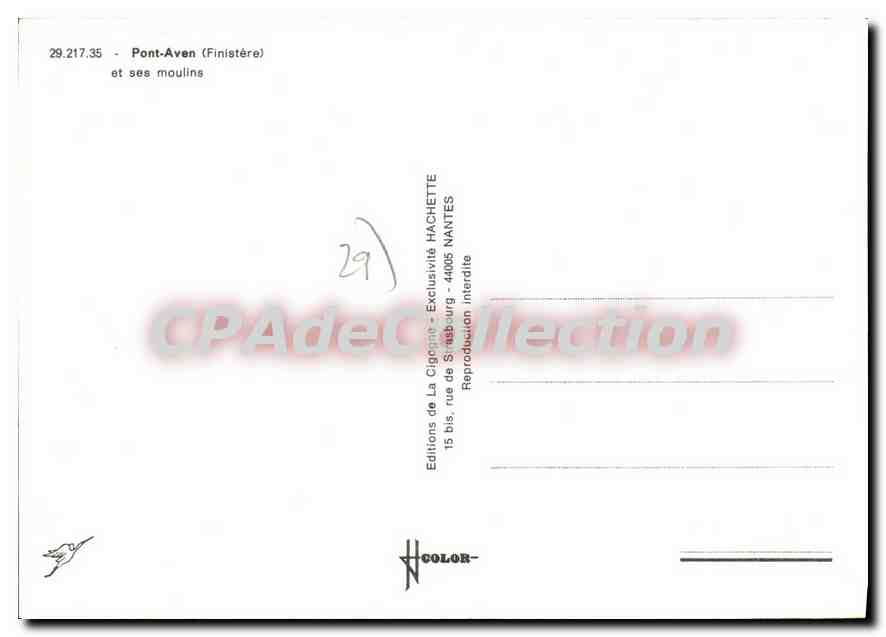 CPSM Pont Aven Et Ses Moulins — Verso